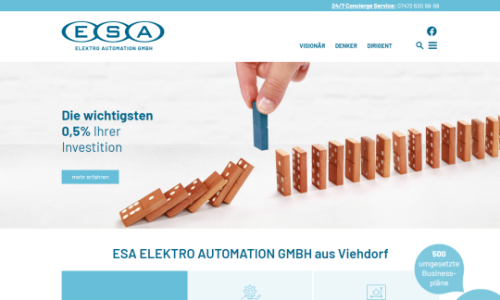 Screenshot der Startseite der neuen ESA Webseite